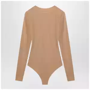 MM6 Maison Margiela Skin-tone bodysuit in lycra jersey