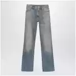 MM6 Maison Margiela Straight-leg high-waist cotton jeans in medium blue