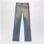 MM6 Maison Margiela Straight-leg high-waist cotton jeans in medium blue