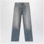 MM6 Maison Margiela Straight-leg trompe-l'œil cotton jeans in medium blue