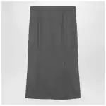 MM6 Maison Margiela Brown and beige patterned wool midi skirt