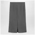 MM6 Maison Margiela Brown and beige patterned wool midi skirt