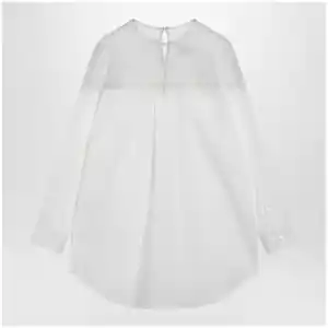 MM6 Maison Margiela Cotton shirt with sheer panels in off-white