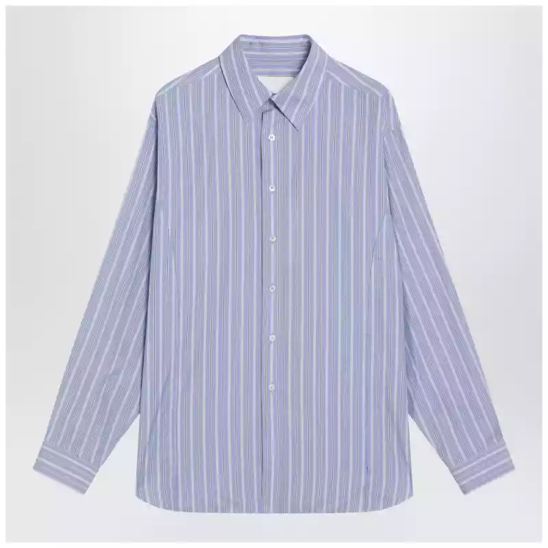 Maison Margiela Light blue striped cotton shirt