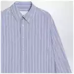 Maison Margiela Light blue striped cotton shirt
