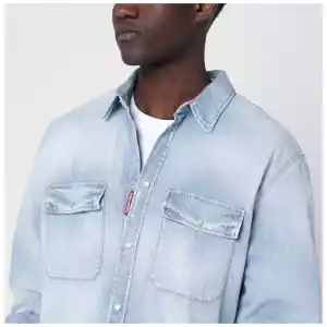 Dsquared2 Light blue washed denim shirt