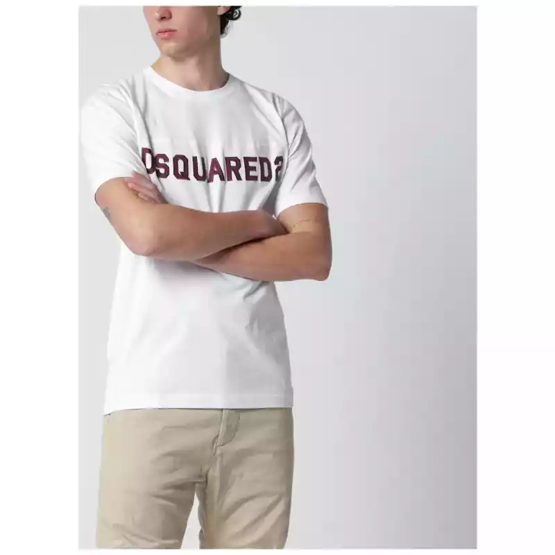 Dsquared2 White T-shirt with logo embroidery