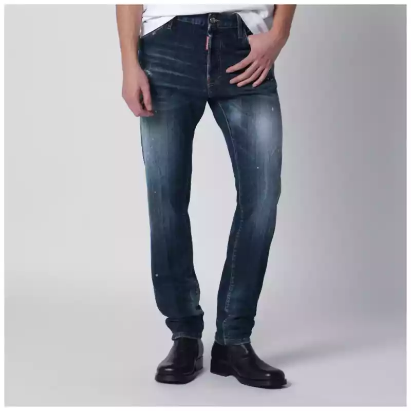 Dsquared2 Washed blue Teddy jeans with paint splatters