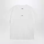 MM6 Maison Margiela White cotton T-shirt with Numeric logo