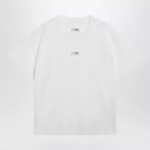 MM6 Maison Margiela White cotton T-shirt with Numeric logo