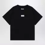 MM6 Maison Margiela Black cotton T-shirt with Numeric logo