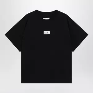 MM6 Maison Margiela Black cotton T-shirt with Numeric logo