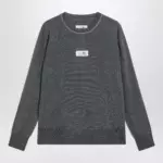 MM6 Maison Margiela Grey wool sweater with Numeric logo
