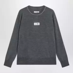 MM6 Maison Margiela Grey wool sweater with Numeric logo
