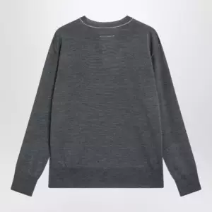 MM6 Maison Margiela Grey wool sweater with Numeric logo
