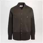 MM6 Maison Margiela Two-tone brown shirt in wool blend