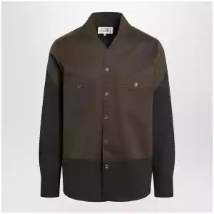 MM6 Maison Margiela Two-tone brown shirt in wool blend