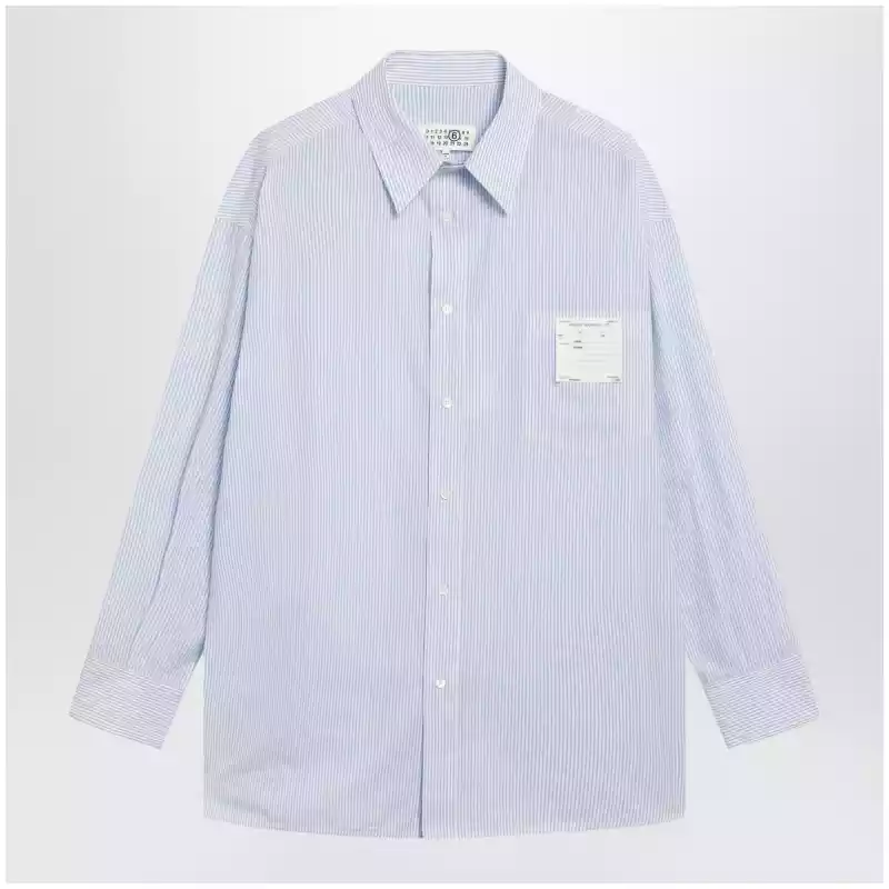 MM6 Maison Margiela White/light blue striped cotton shirt