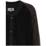 Mm6 Maison Margiela Two-tone Suede Patch Cardigan