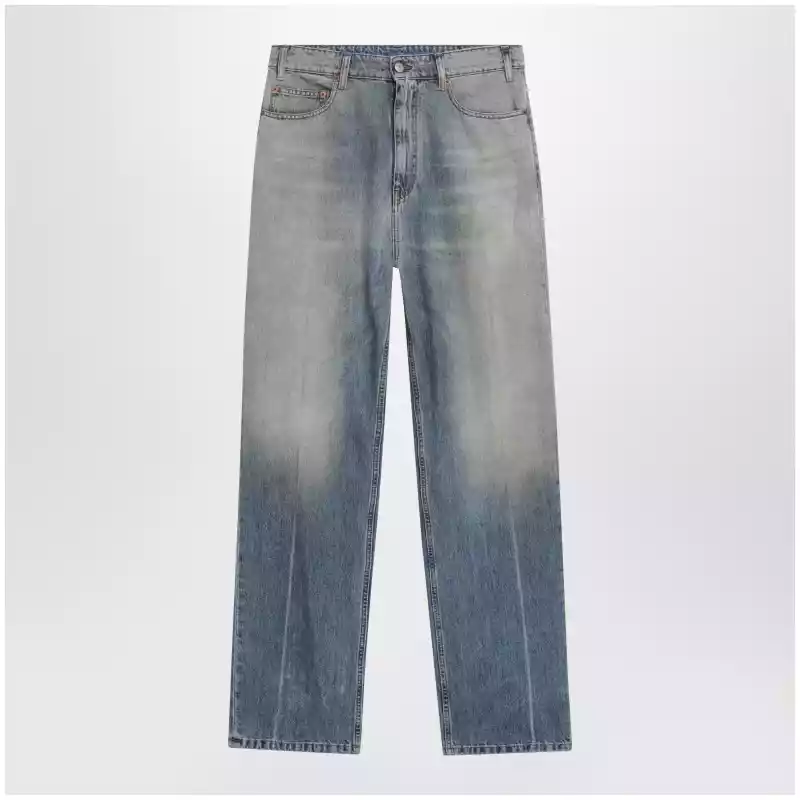 MM6 Maison Margiela Mid-blue washed-effect denim jeans
