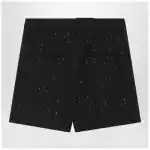Max Mara Pianoforte Black Shorts with pinstripe-effect micro sequins