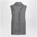 S Max Mara Double-Breasted Pinstripe Linen Vest
