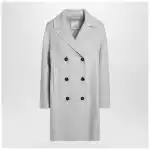 S Max Mara Sand-coloured midi coat in wool drap