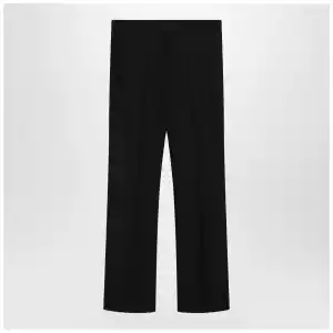 S Max Mara Black cotton-blend trousers