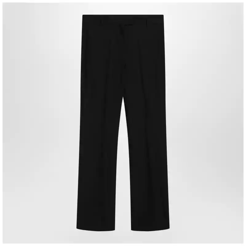 S Max Mara Black cotton-blend trousers