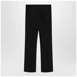S Max Mara Black cotton-blend trousers