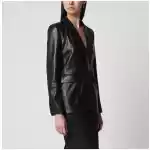 Tagliatore Black single-breasted leather jacket