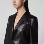 Tagliatore Black single-breasted leather jacket