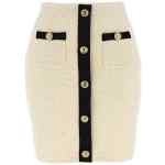 Self-Portrait Cream Sequin Knit Mini Skirt