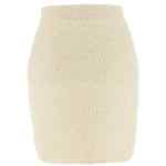 Self-Portrait Cream Sequin Knit Mini Skirt