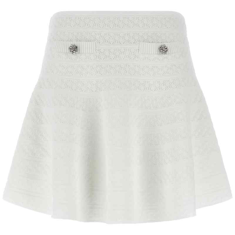 Self-Portrait Pointelle Knit Mini Skirt