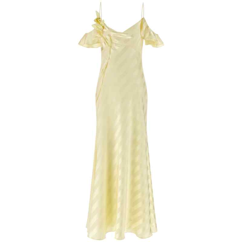 Self-Portrait Satin Striped Long Dress