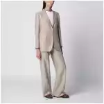 Tagliatore Beige single-breasted linen-blend suit