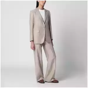 Tagliatore Beige single-breasted linen-blend suit