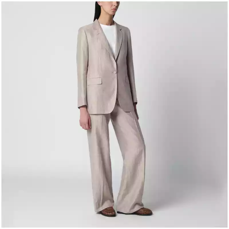 T-ADRIANNE11BADA40008_S_TAGLT-T1305.a Tagliatore Beige single-breasted linen-blend suit