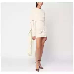 THE ANDAMANE Xenia ivory mini dress