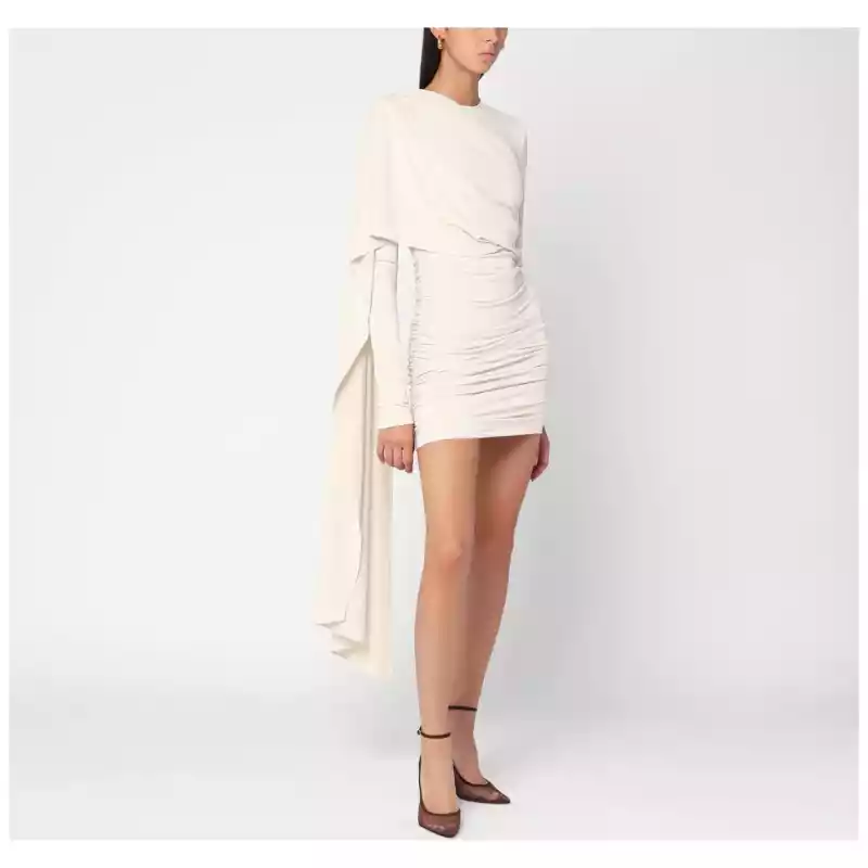 THE ANDAMANE Xenia ivory mini dress