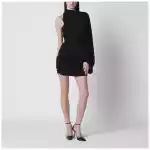 THE ANDAMANE Black one-shoulder mini dress