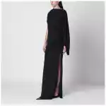 THE ANDAMANE Black Selene one-shoulder long dress