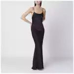 THE ANDAMANE Black Ninfea dress with back draping