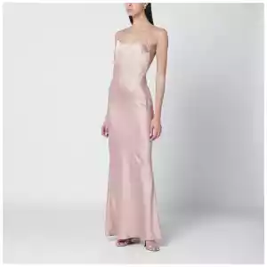 THE ANDAMANE Peony-coloured Ninfea dress with back draping