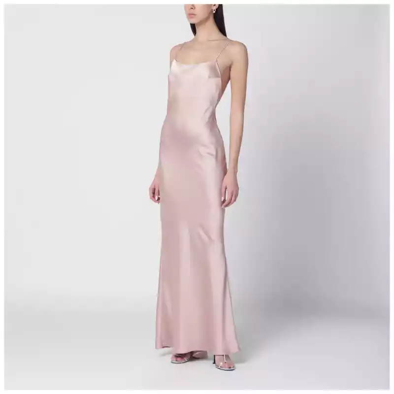 THE ANDAMANE Peony-coloured Ninfea dress with back draping