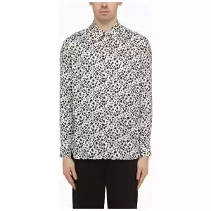 PT Torino White viscose striped shirt