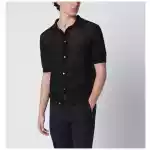Tagliatore Black openwork cotton cardigan