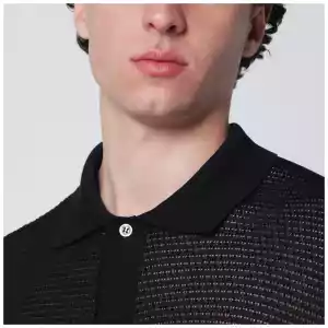 Tagliatore Black openwork cotton cardigan