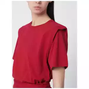 ISABEL MARANT Cherry-coloured Zelitos cotton T-shirt